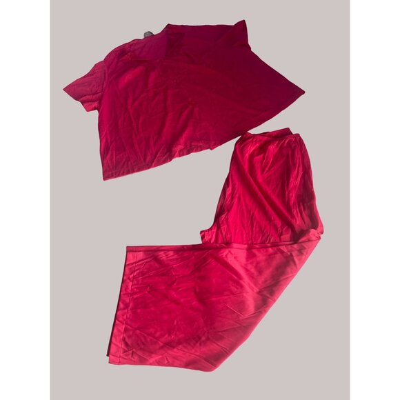 Vassarette Vintage Red Pjs Pajamas Nylon Summertime Comfy Cool xxxl Top xxl Bott - Picture 1 of 8